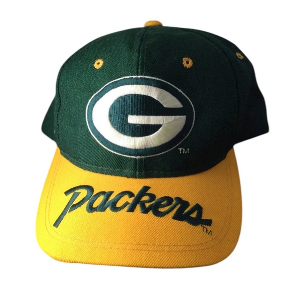 VTG Green Bay Packers team NFL snapback hat big logo Youngan